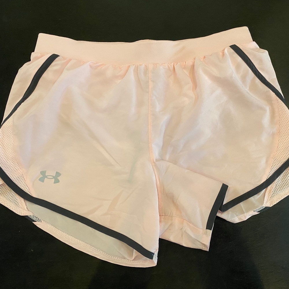 🎉Under Armour Light Pink Athletic Shorts w/ Liner, Drawstring, Size S, NWOT